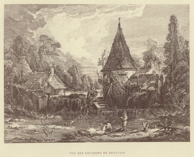 Kilátás Beauvais környékére (metszet) alkotó: Francois (after) Boucher