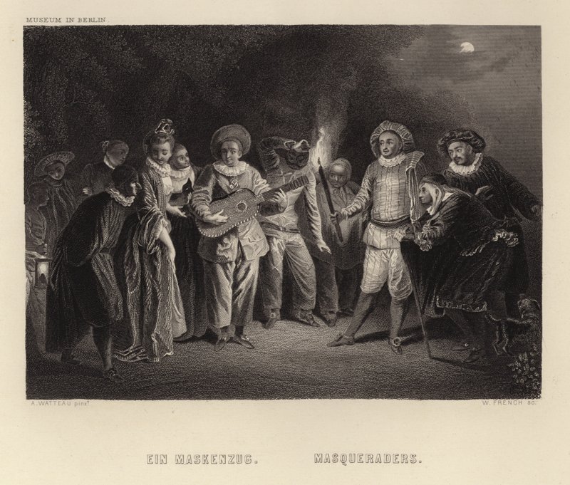 Álarcosok alkotó: Francois Louis Joseph Watteau