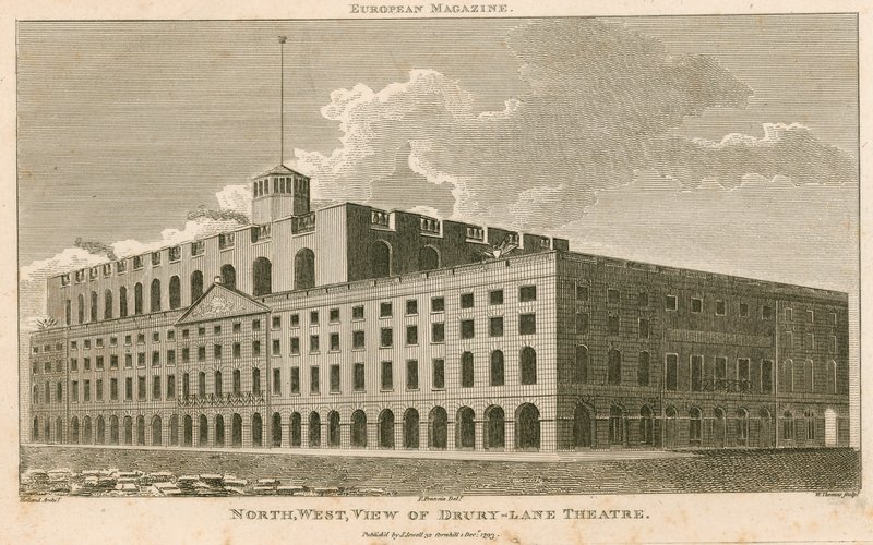A londoni Drury Lane Színház északnyugati nézete alkotó: Francois Louis Thomas Francia