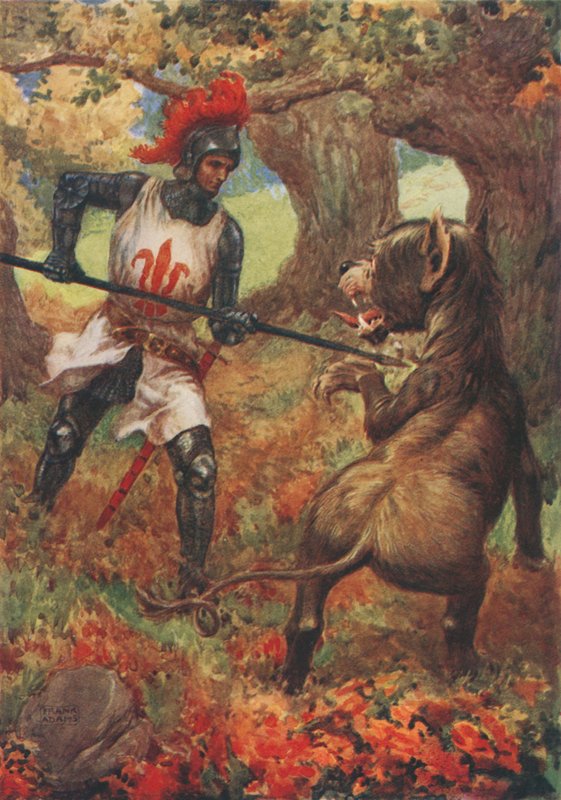 Sir Calidore és a kirívó szörnyeteg, Edmund Spenser A tündérkirálynőből alkotó: Frank Adams