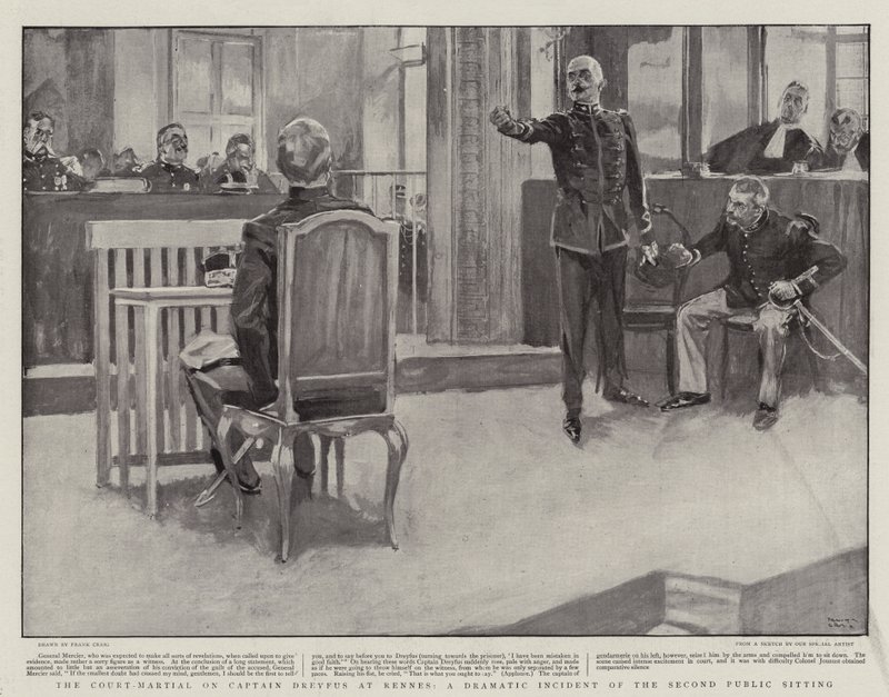 A hadbíróság Dreyfus kapitány ellen Rennes-ben, a második nyilvános ülés drámai eseménye alkotó: Frank Craig