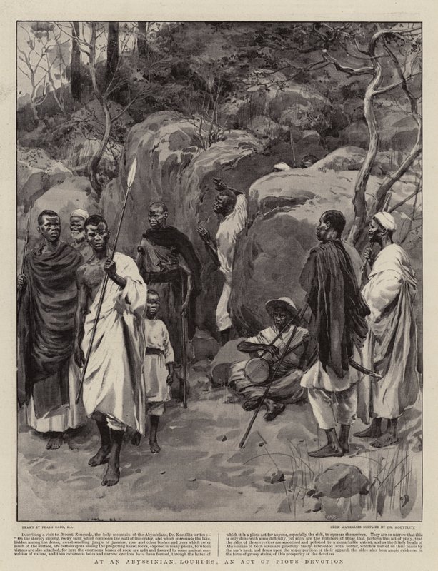Egy abesszin Lourdes-ban, Jámbor odaadás aktusa alkotó: Frank Dadd