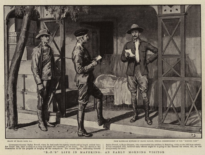 B-P élete Mafekingben, egy kora reggeli látogató alkotó: Frank Dadd