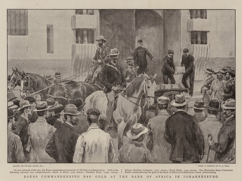 A búrok a Bar Goldot irányítják a johannesburgi Bank of Africa-nál alkotó: Frank Dadd