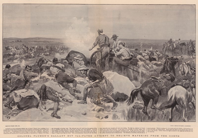 Plumer ezredes bátor, de balszerencsés kísérlete Mafeking északi felmentésére alkotó: Frank Dadd