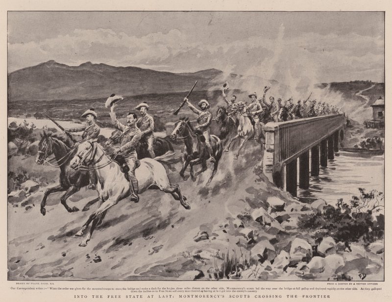 Végre a Szabad Államba, Montmorency felderítői átkelnek a határon alkotó: Frank Dadd