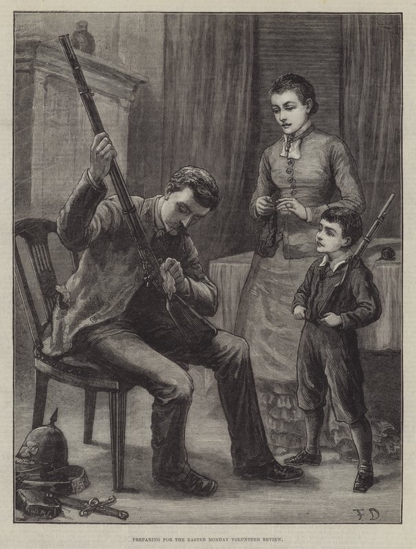 Felkészülés a húsvét hétfői önkéntes szemlére alkotó: Frank Dadd