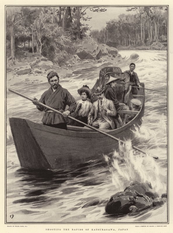 Lövés a Katsuragawa Rapids-ben, Japánban alkotó: Frank Dadd