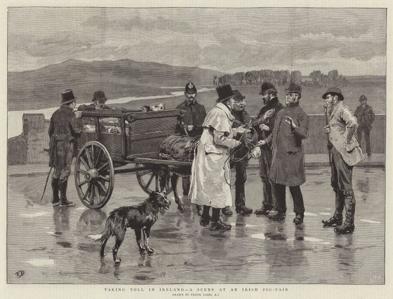 Vállalkozó Írországban, jelenet egy ír disznóvásáron alkotó: Frank Dadd