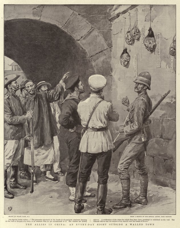A szövetségesek Kínában, mindennapos látvány a fallal körülvett városon kívül alkotó: Frank Dadd