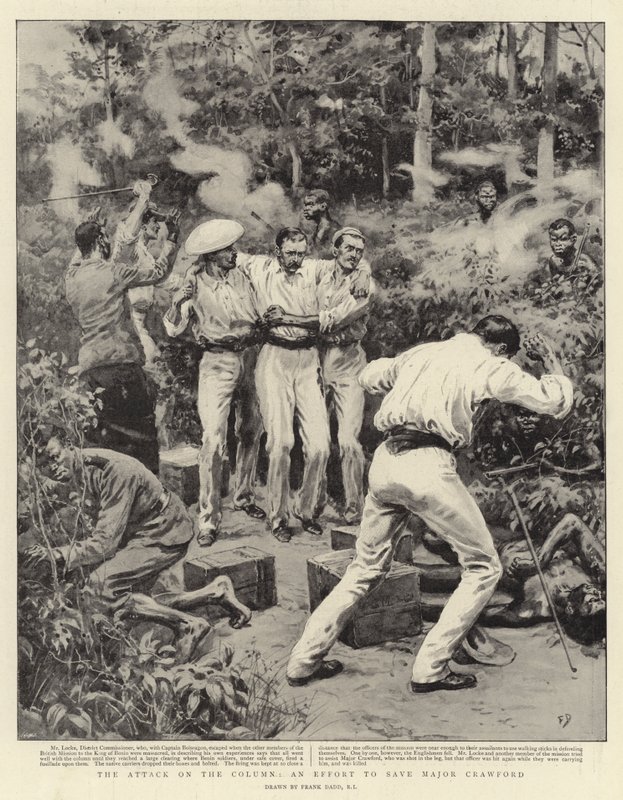 Az oszlop elleni támadás, Crawford őrnagy megmentésére tett erőfeszítés... alkotó: Frank Dadd