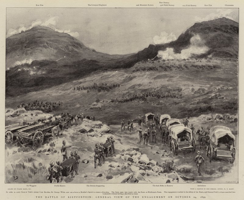 A rietfonteini csata, az 1899. október 24-i ütközet általános képe alkotó: Frank Dadd