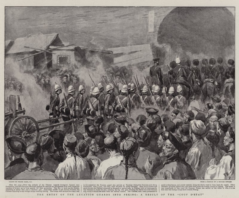 A követségi gárda belépése Pekingbe, a puccs eredménye alkotó: Frank Dadd
