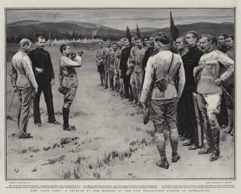 The Last Post, tisztelgés a Bothasburgban meggyilkolt új-zélandiak emléke előtt alkotó: Frank Dadd