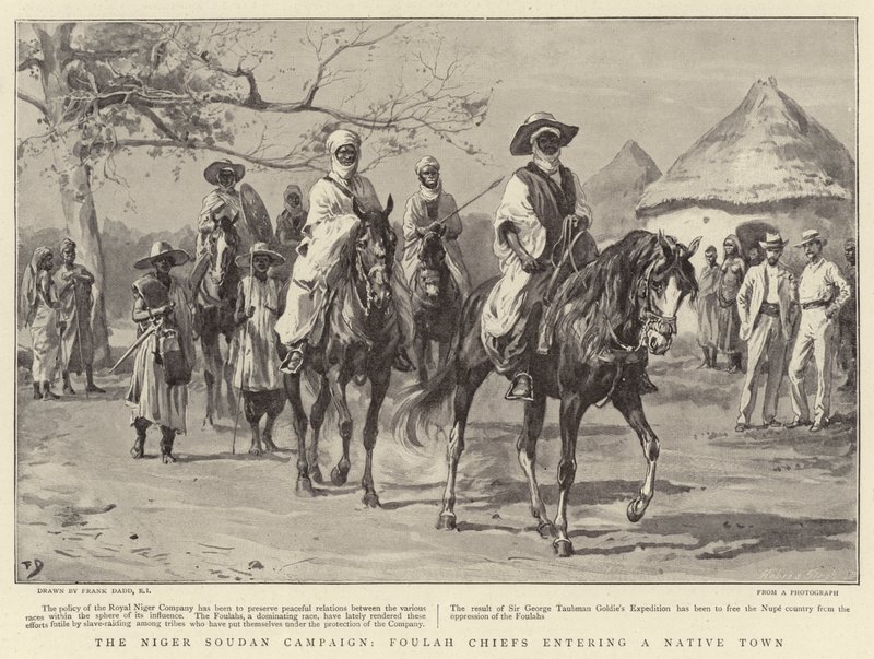 A nigér-szudáni hadjárat, foulah törzsfőnökök belépése egy bennszülött városba alkotó: Frank Dadd