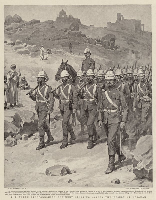 Az észak-staffordshire-i ezred a sivatag túloldalán indul Assouanban alkotó: Frank Dadd