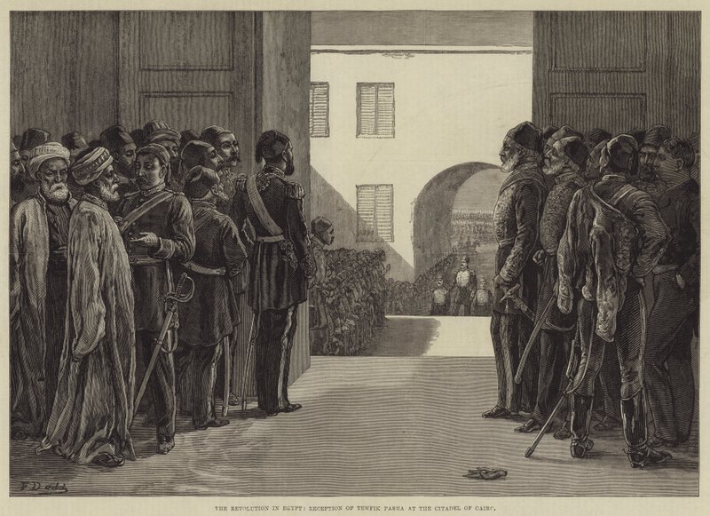 A forradalom Egyiptomban, Tewfik pasa fogadása a kairói fellegvárban alkotó: Frank Dadd
