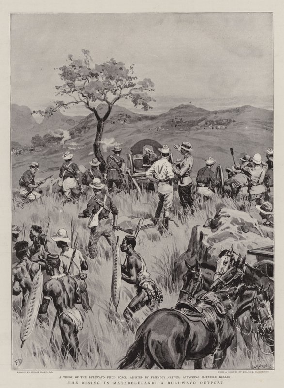 The Rising in Matabeleland, a Buluwayo Outpost alkotó: Frank Dadd