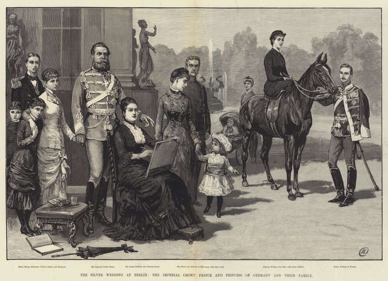 A berlini ezüstlakodalom, Németország császári koronahercege és hercegnője és családja alkotó: Frank Dadd