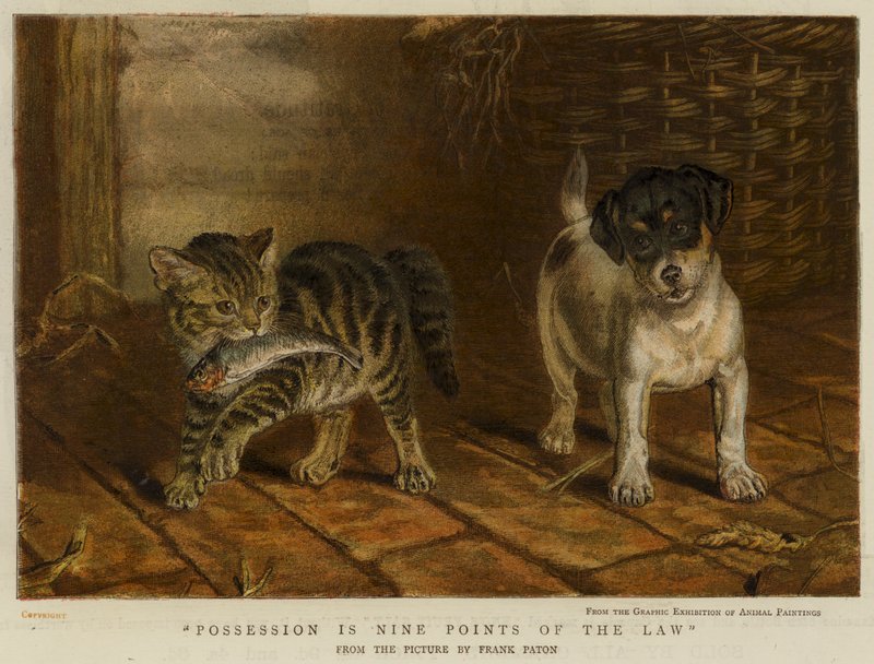 A birtoklás a törvény kilenc pontja (chromolitho) alkotó: Frank Paton