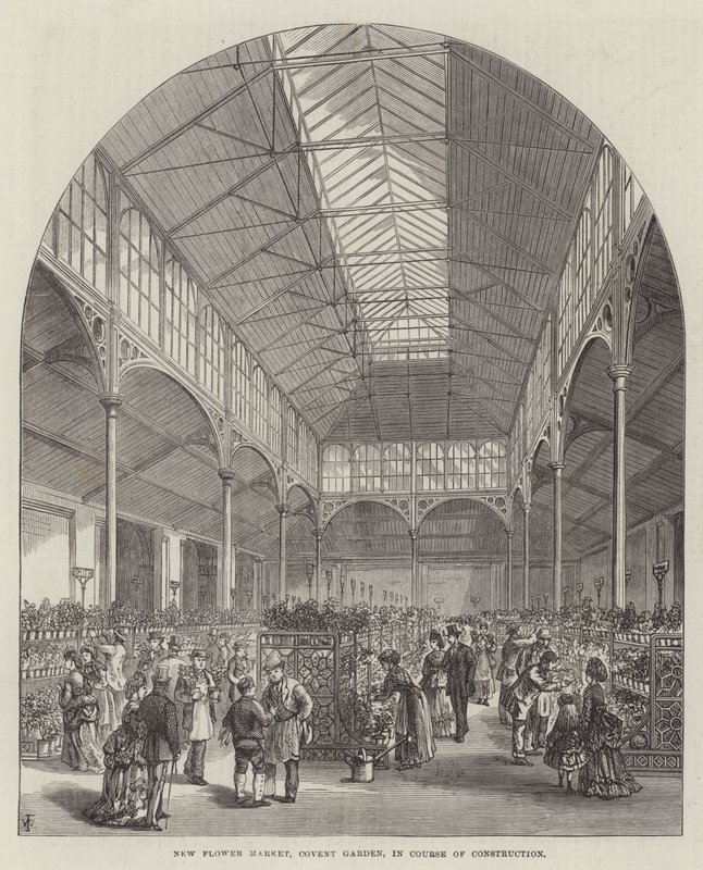 Új virágpiac, Covent Garden, építés alatt alkotó: Frank Watkins
