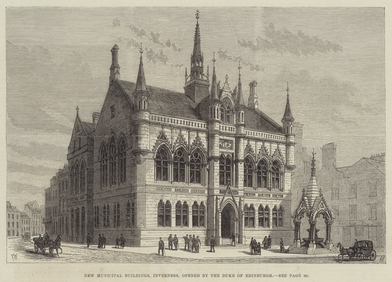 Új önkormányzati épületek, Inverness, Edinburgh hercege nyitotta meg alkotó: Frank Watkins