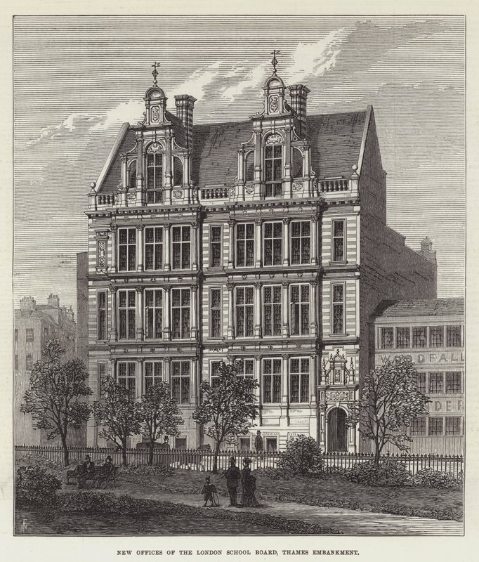 A London School Board új irodái, Thames Embankment alkotó: Frank Watkins