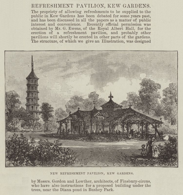 Új frissítő pavilon, Kew Gardens alkotó: Frank Watkins