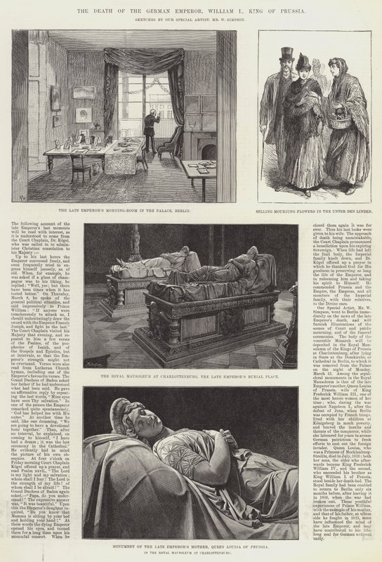 A német császár, I. Vilmos porosz király halála alkotó: Frank Watkins