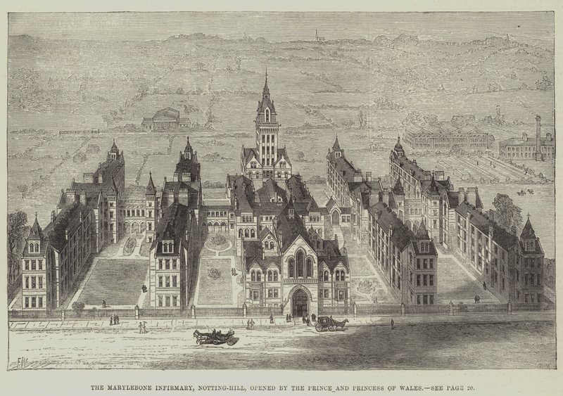 A Marylebone Kórház, Notting-Hill, amelyet Wales hercege és hercegnője nyitott meg alkotó: Frank Watkins