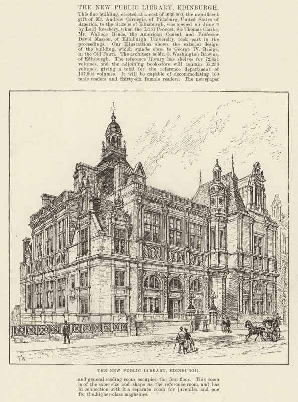 Az új nyilvános könyvtár, Edinburgh alkotó: Frank Watkins