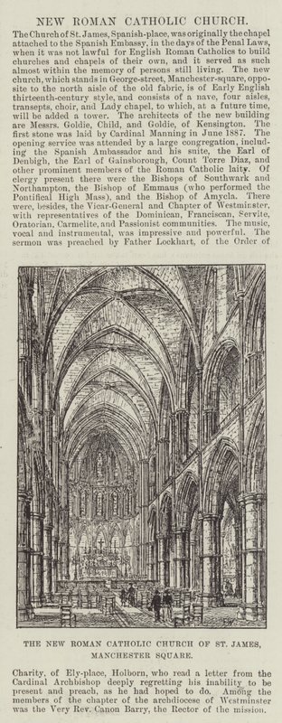 A Szent Jakab új római katolikus templom, Manchester Square alkotó: Frank Watkins