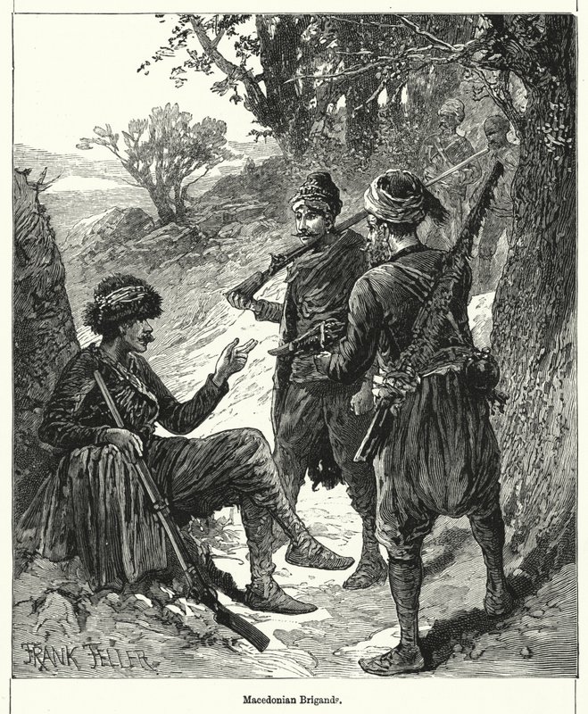 Macedón brigantik (metszet) alkotó: Frank (after) Feller