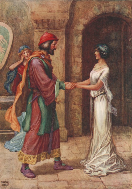 Geraldine és a báró, Samuel Taylor Coleridge Christabelből (színes litó) alkotó: Frank Adams