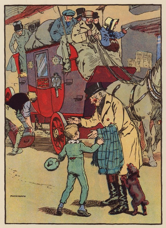 Dédnagyapám postakocsin utazott (színes litográfia) alkotó: Frank Adams