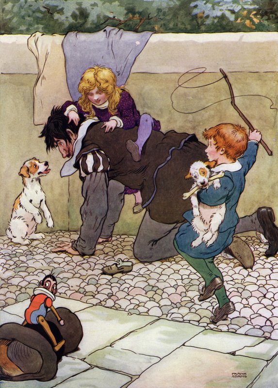 Illusztráció: The Babes in the Wood (színes litó) alkotó: Frank Adams
