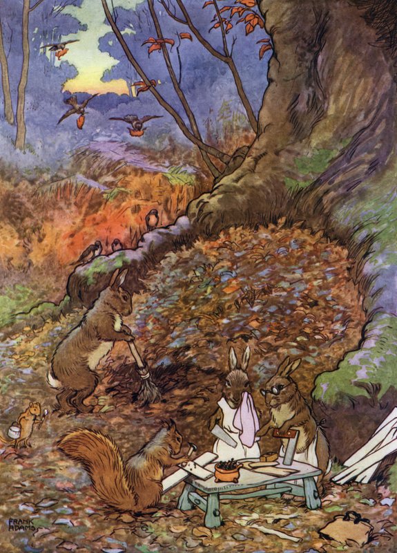 Illusztráció: The Babes in the Wood (színes litó) alkotó: Frank Adams