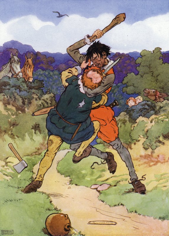 Illusztráció: The Babes in the Wood (színes litó) alkotó: Frank Adams