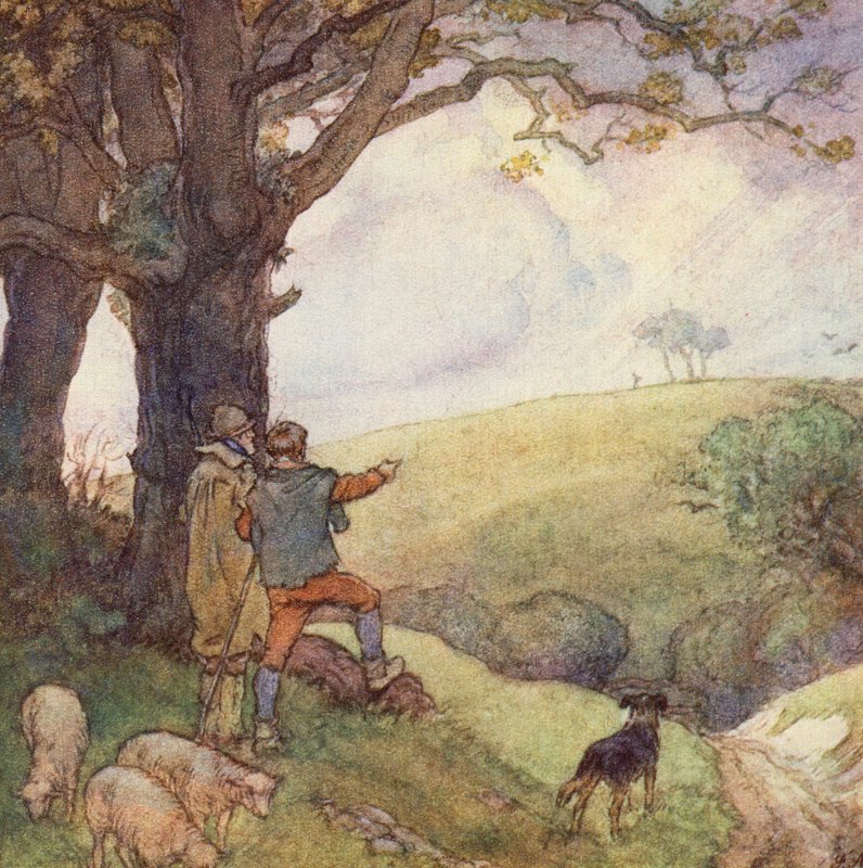 Illusztráció A tudós cigányhoz, Matthew Arnold (színes litó) alkotó: Frank Adams