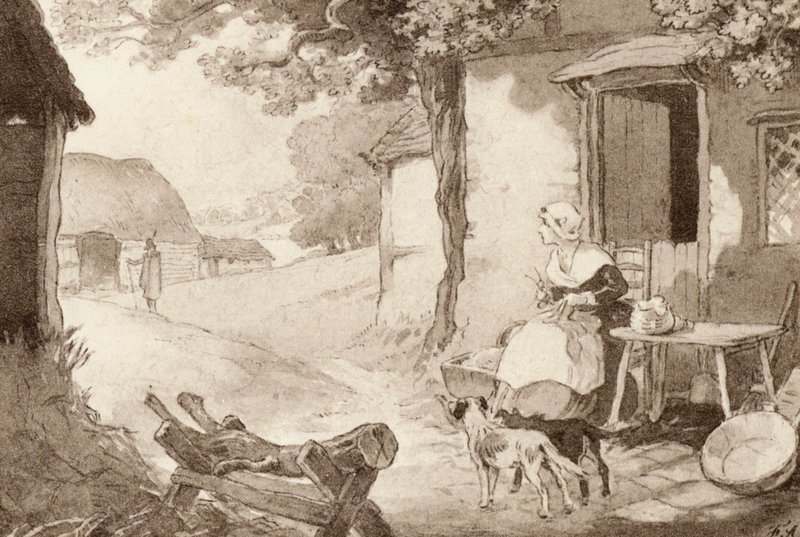 Illusztráció A tudós cigányhoz, Matthew Arnold (színes litó) alkotó: Frank Adams