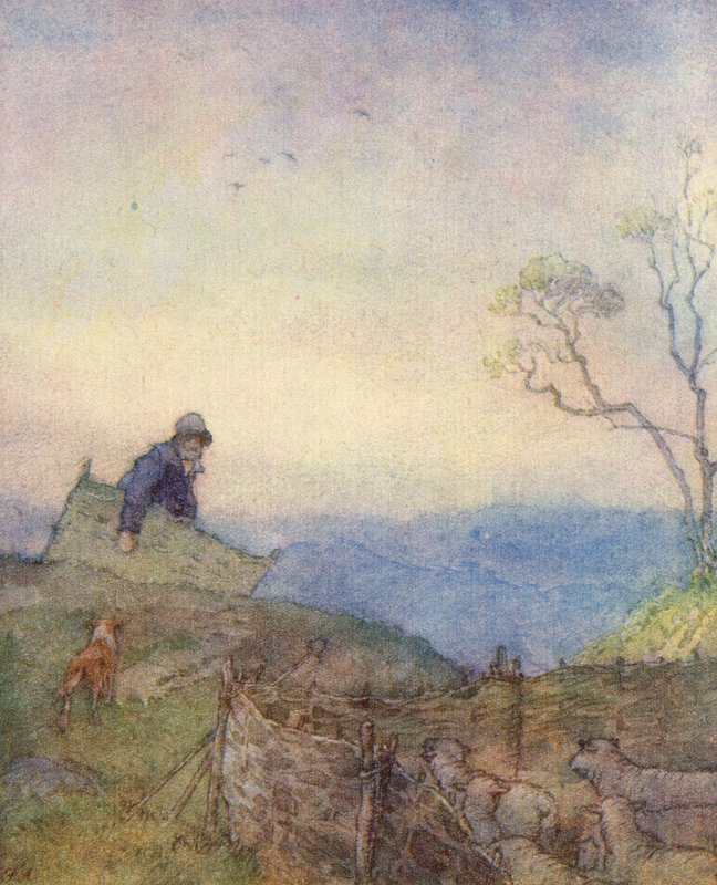 Illusztráció A tudós cigányhoz, Matthew Arnold (színes litó) alkotó: Frank Adams