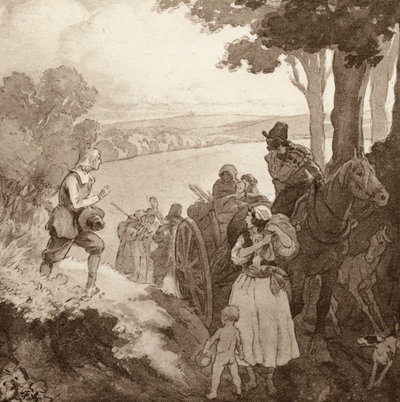 Illusztráció A tudós cigányhoz, Matthew Arnold (színes litó) alkotó: Frank Adams