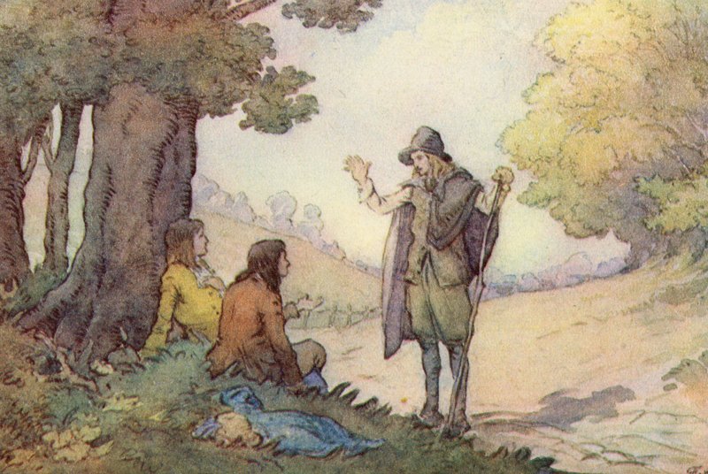 Illusztráció A tudós cigányhoz, Matthew Arnold (színes litó) alkotó: Frank Adams