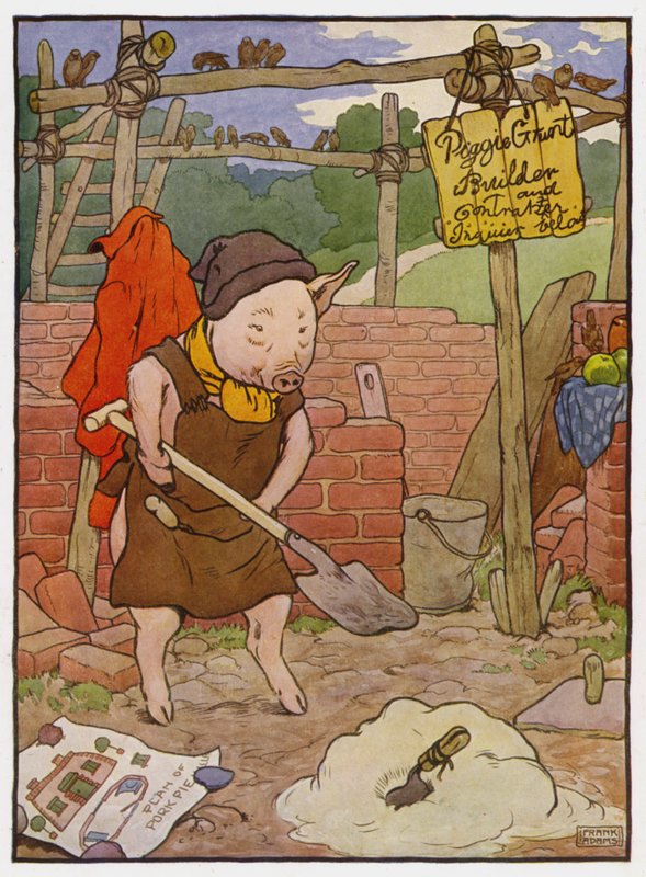 Illusztráció a három kismalachoz alkotó: Frank Adams