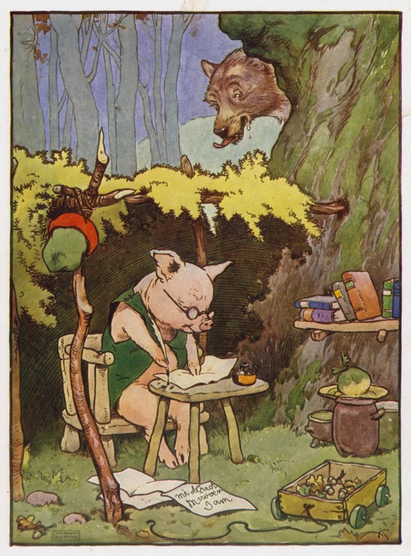 Illusztráció a három kismalachoz alkotó: Frank Adams