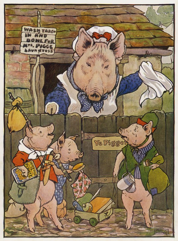 Illusztráció a három kismalachoz alkotó: Frank Adams