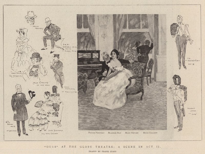 "Miénk" a Globe Színházban, egy jelenet a II. felvonásban (litho) alkotó: Frank Craig