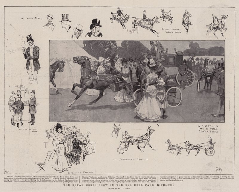 A Royal Horse Show az Old Deer Parkban, Richmondban alkotó: Frank Craig