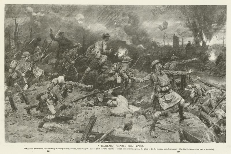 Felvidéki töltet Ypres közelében, I. világháború alkotó: Frank Dadd