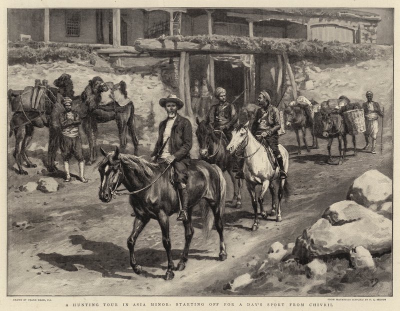 Vadászati túra Kis-Ázsiában, egynapos sportolásra indulva Chivrilből alkotó: Frank Dadd